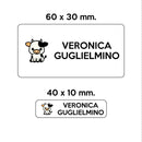 GUFO ROSSO - etichette oggetti scuola CAMILLA la mucca-3