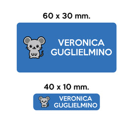 Compra azzurro BARRIERA&#39;S Stickers - set etichette personalizzabili scuola CENERE il Topolino