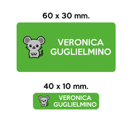 Compra verde BARRIERA&#39;S Stickers - set etichette personalizzabili scuola CENERE il Topolino
