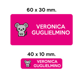 Compra fucsia BARRIERA&#39;S Stickers - set etichette personalizzabili scuola CENERE il Topolino