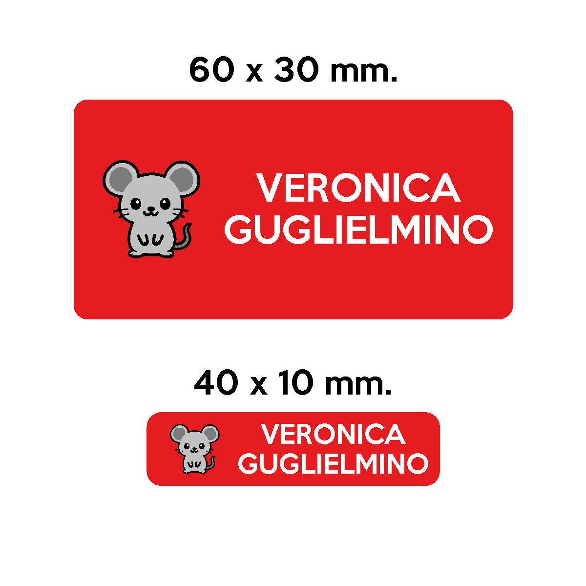 Compra rosso BARRIERA&#39;S Stickers - set etichette personalizzabili scuola CENERE il Topolino