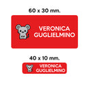 GUFO ROSSO - etichette oggetti scuola CENERE il topolino-7
