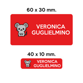 Compra rosso GUFO ROSSO - etichette oggetti scuola CENERE il topolino