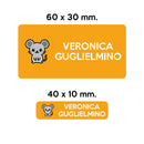 BARRIERA'S Stickers - set etichette personalizzabili scuola CENERE il Topolino-2