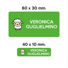 Compra verde GUFO ROSSO - etichette oggetti scuola CIUFFO la pecora