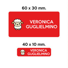 Compra rosso GUFO ROSSO - etichette oggetti scuola CIUFFO la pecora