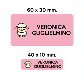 Compra rosa GUFO ROSSO - etichette oggetti scuola CIUFFO la pecora