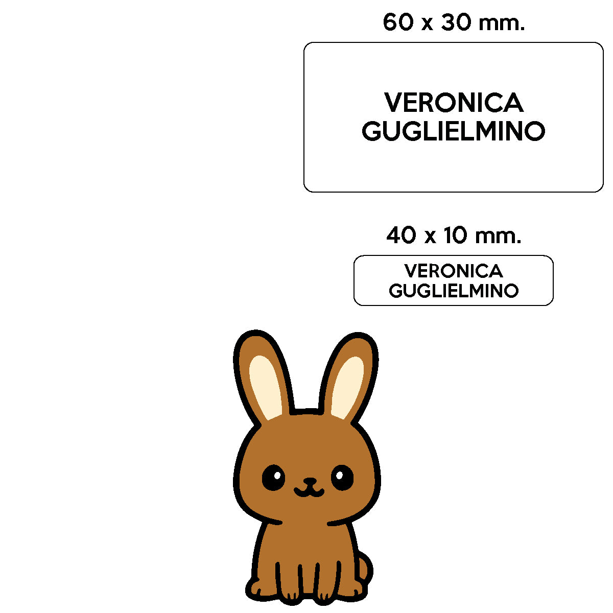 BARRIERA'S Stickers - set etichette personalizzabili scuola COCO il Coniglietto