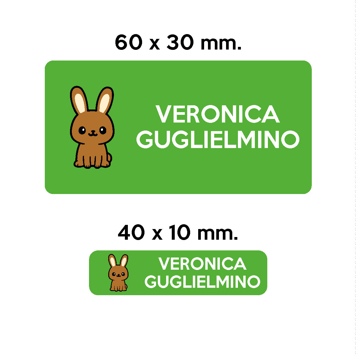 Compra verde BARRIERA&#39;S Stickers - set etichette personalizzabili scuola COCO il Coniglietto