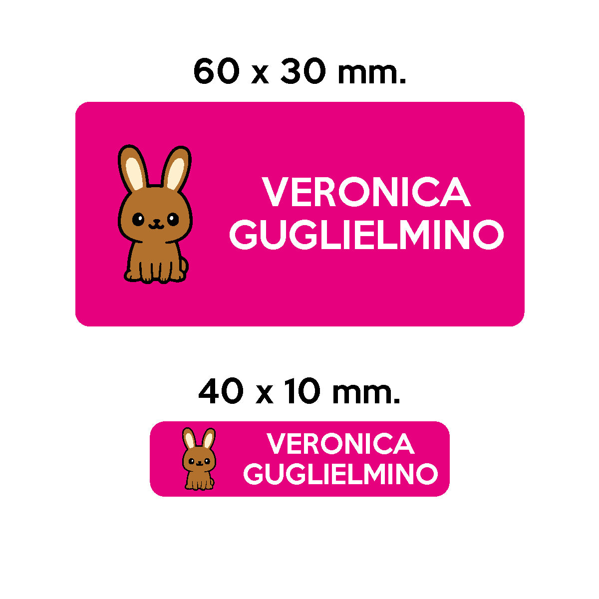 Compra fucsia BARRIERA&#39;S Stickers - set etichette personalizzabili scuola COCO il Coniglietto