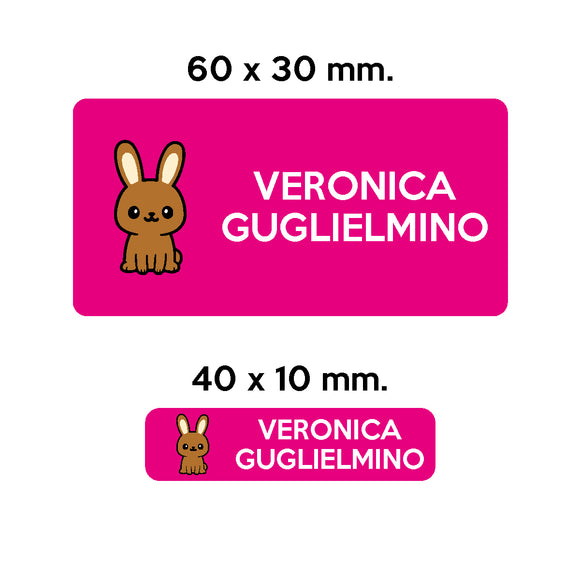BARRIERA'S Stickers - set etichette personalizzabili scuola COCO il Coniglietto