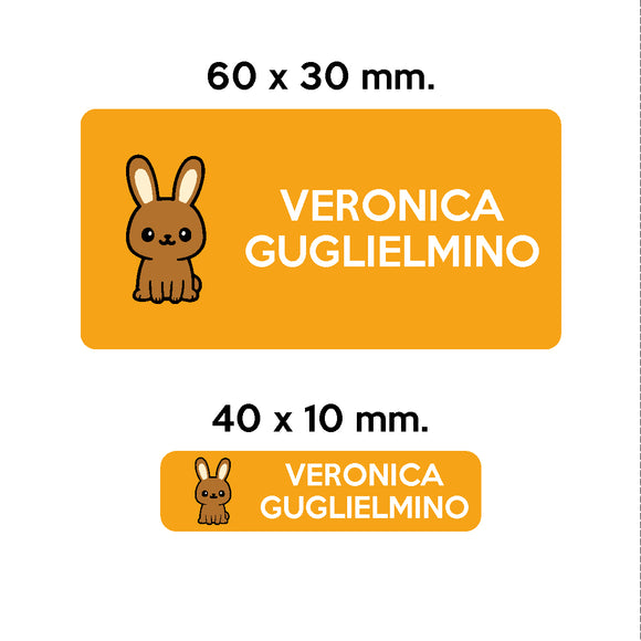 BARRIERA'S Stickers - set etichette personalizzabili scuola COCO il Coniglietto