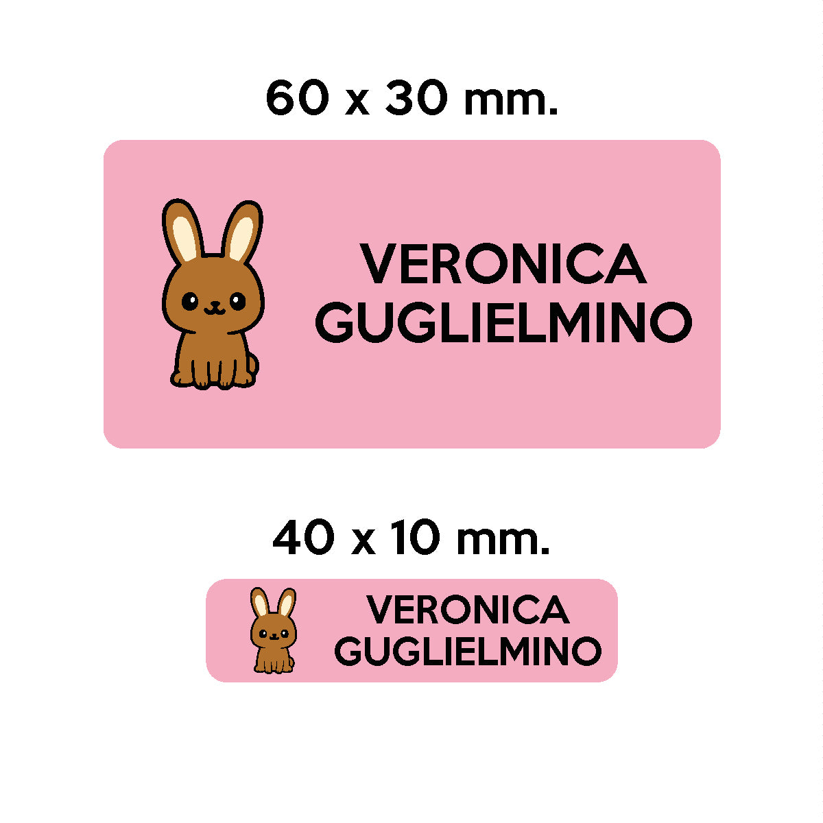 Compra rosa BARRIERA&#39;S Stickers - set etichette personalizzabili scuola COCO il Coniglietto