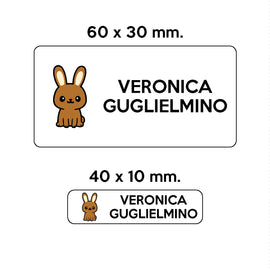 Compra bianco BARRIERA&#39;S Stickers - set etichette personalizzabili scuola COCO il Coniglietto