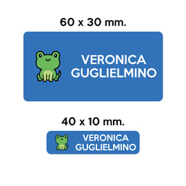 GUFO ROSSO - etichette oggetti scuola FRED la rana - 0