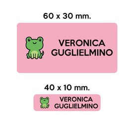 Compra rosa GUFO ROSSO - etichette oggetti scuola FRED la rana