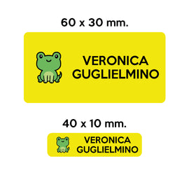 Compra giallo GUFO ROSSO - etichette oggetti scuola FRED la rana
