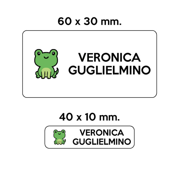 BARRIERA'S Stickers - set etichette personalizzabili scuola FRED il Ranocchio