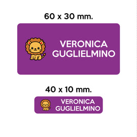 Compra viola GUFO ROSSO - etichette oggetti scuola JERRY il leone