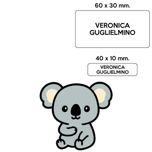 BARRIERA'S Stickers - set etichette personalizzabili scuola KUMA il Koala