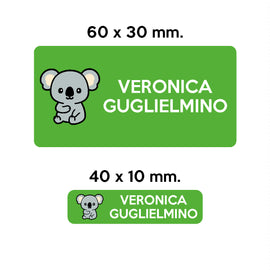 Compra verde GUFO ROSSO - etichette oggetti scuola KUMA il koala