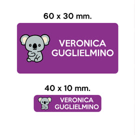 Compra viola BARRIERA&#39;S Stickers - set etichette personalizzabili scuola KUMA il Koala
