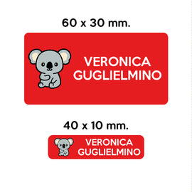 Compra rosso BARRIERA&#39;S Stickers - set etichette personalizzabili scuola KUMA il Koala