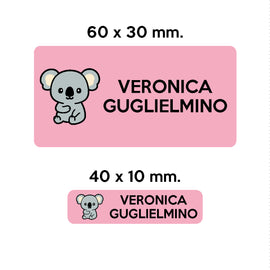 Compra rosa GUFO ROSSO - etichette oggetti scuola KUMA il koala