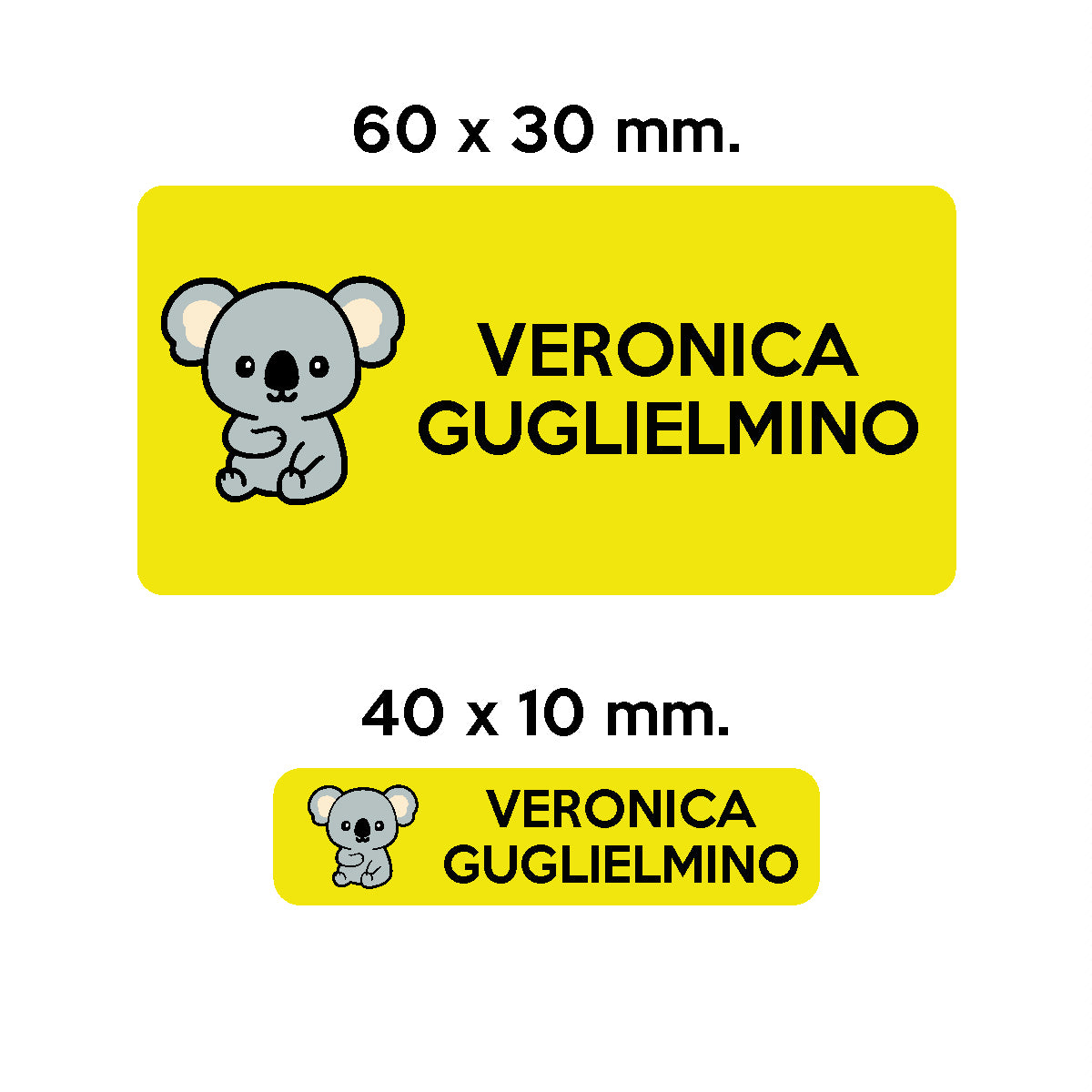 Compra giallo BARRIERA&#39;S Stickers - set etichette personalizzabili scuola KUMA il Koala