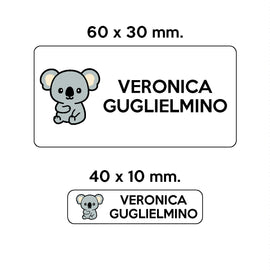 GUFO ROSSO - etichette oggetti scuola KUMA il koala