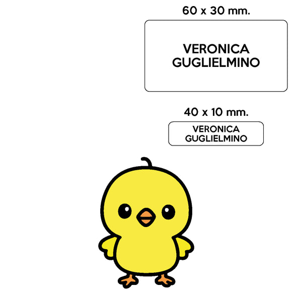 BARRIERA'S Stickers - set etichette personalizzabili scuola LAMPO il Pulcino