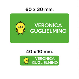 Compra verde GUFO ROSSO - etichette oggetti scuola LAMPO il pulcino