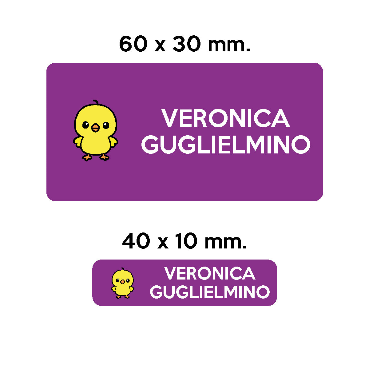 Compra viola BARRIERA&#39;S Stickers - set etichette personalizzabili scuola LAMPO il Pulcino