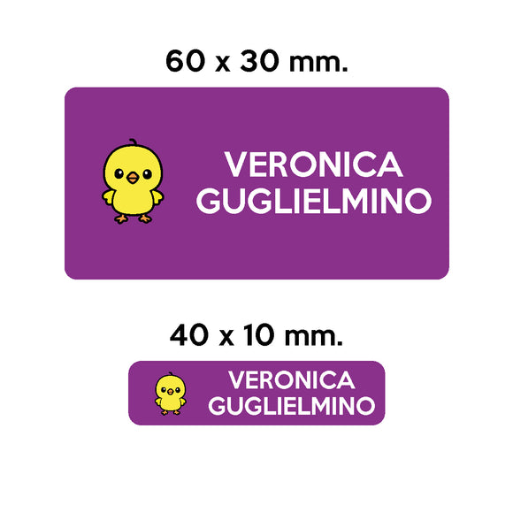 BARRIERA'S Stickers - set etichette personalizzabili scuola LAMPO il Pulcino