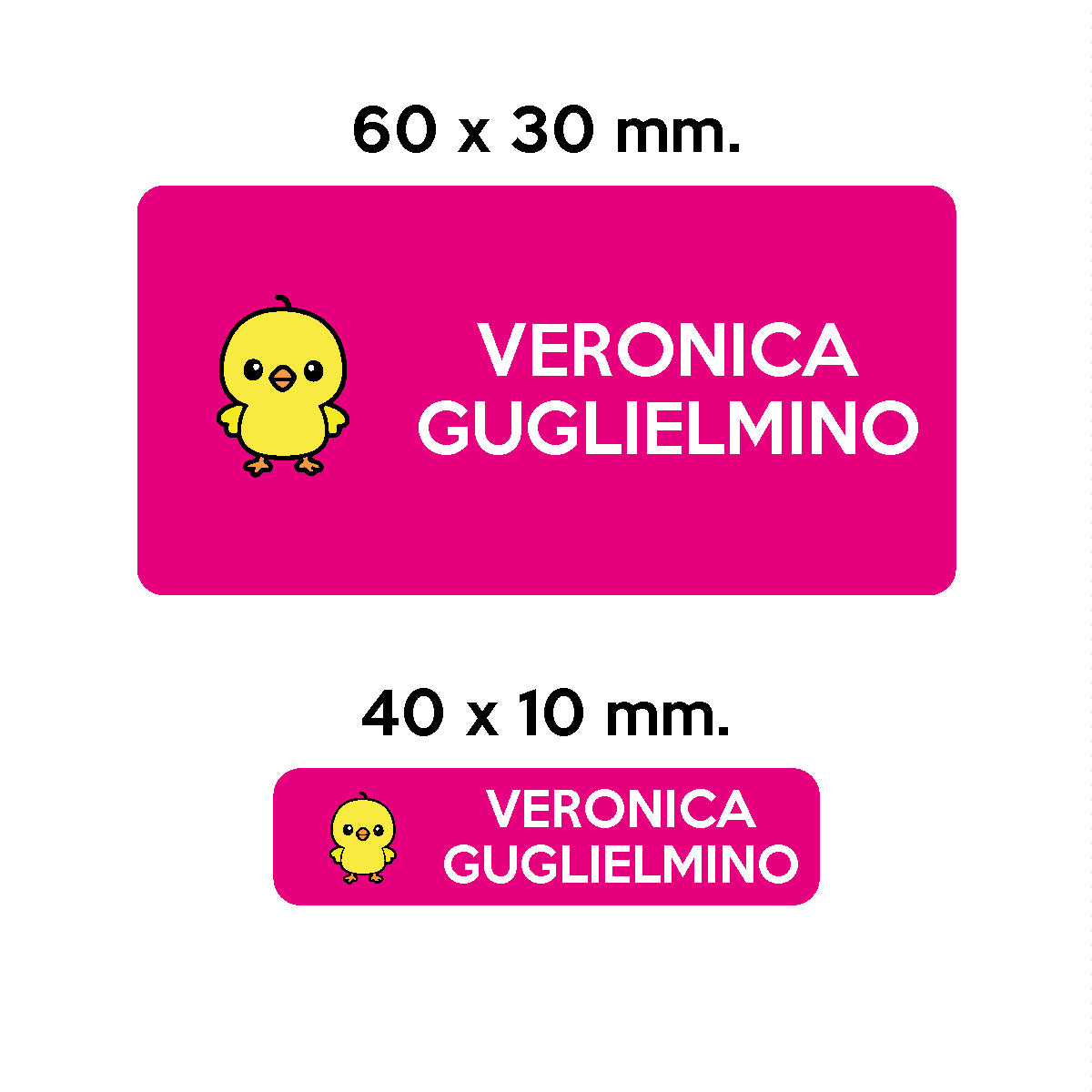 Compra fucsia BARRIERA&#39;S Stickers - set etichette personalizzabili scuola LAMPO il Pulcino