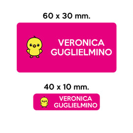 Compra fucsia BARRIERA&#39;S Stickers - set etichette personalizzabili scuola LAMPO il Pulcino