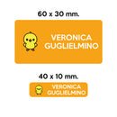 GUFO ROSSO - etichette oggetti scuola LAMPO il pulcino-1