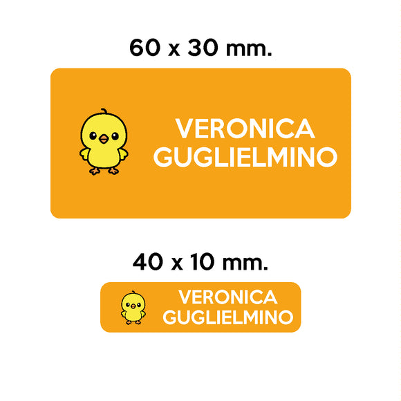 BARRIERA'S Stickers - set etichette personalizzabili scuola LAMPO il Pulcino