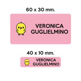 Compra rosa BARRIERA&#39;S Stickers - set etichette personalizzabili scuola LAMPO il Pulcino