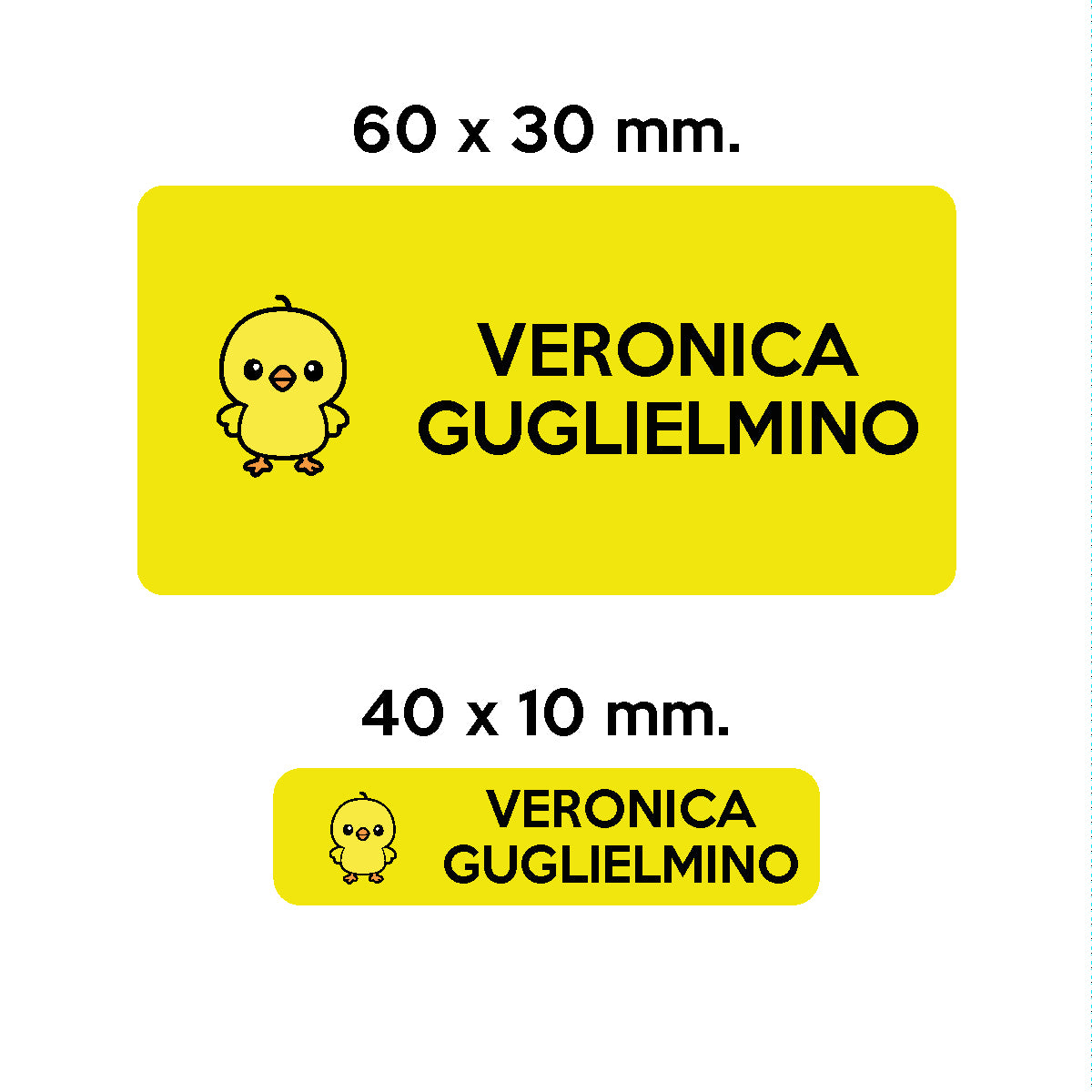 Compra giallo BARRIERA&#39;S Stickers - set etichette personalizzabili scuola LAMPO il Pulcino