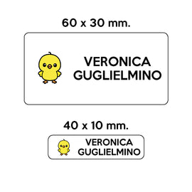 Compra bianco BARRIERA&#39;S Stickers - set etichette personalizzabili scuola LAMPO il Pulcino