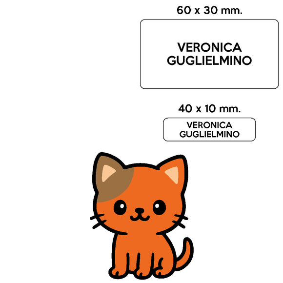 BARRIERA'S Stickers - set etichette personalizzabili scuola LILLO il Gattino