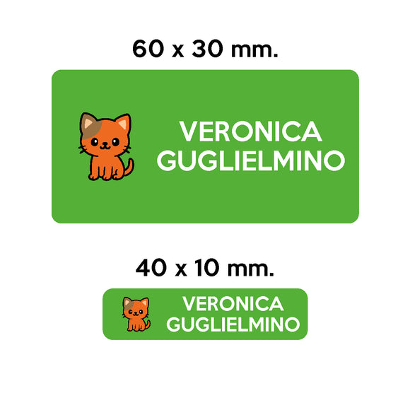 BARRIERA'S Stickers - set etichette personalizzabili scuola LILLO il Gattino