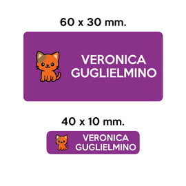 Compra viola BARRIERA&#39;S Stickers - set etichette personalizzabili scuola LILLO il Gattino