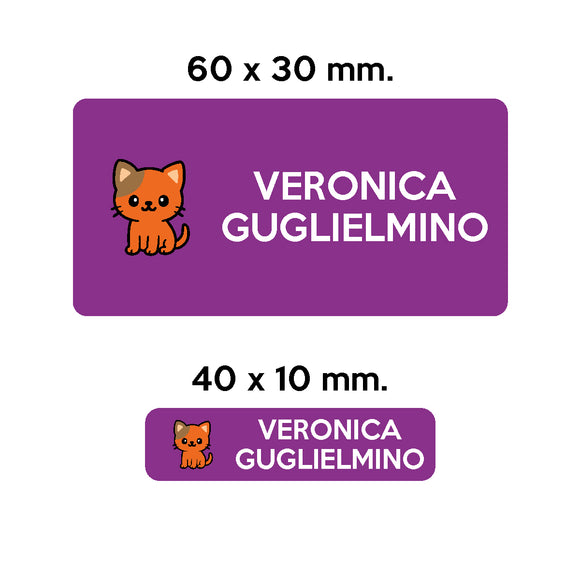 BARRIERA'S Stickers - set etichette personalizzabili scuola LILLO il Gattino