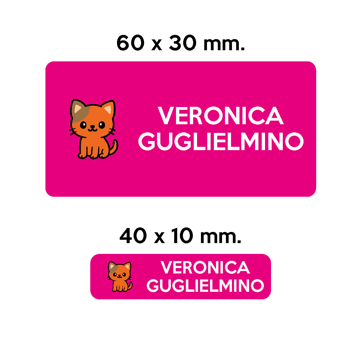Compra fucsia BARRIERA&#39;S Stickers - set etichette personalizzabili scuola LILLO il Gattino