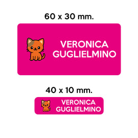 Compra fucsia BARRIERA&#39;S Stickers - set etichette personalizzabili scuola LILLO il Gattino