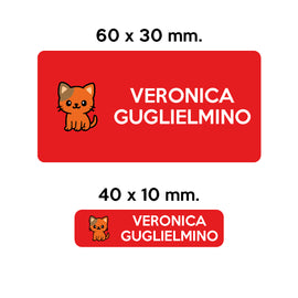 Compra rosso BARRIERA&#39;S Stickers - set etichette personalizzabili scuola LILLO il Gattino