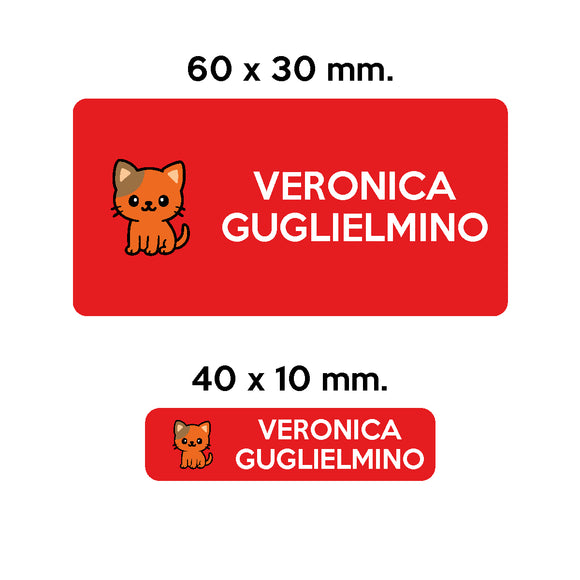 BARRIERA'S Stickers - set etichette personalizzabili scuola LILLO il Gattino