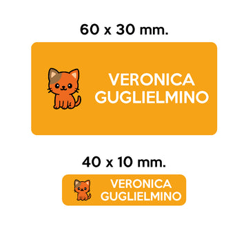 GUFO ROSSO - etichette oggetti scuola LILO il gatto equilibrista